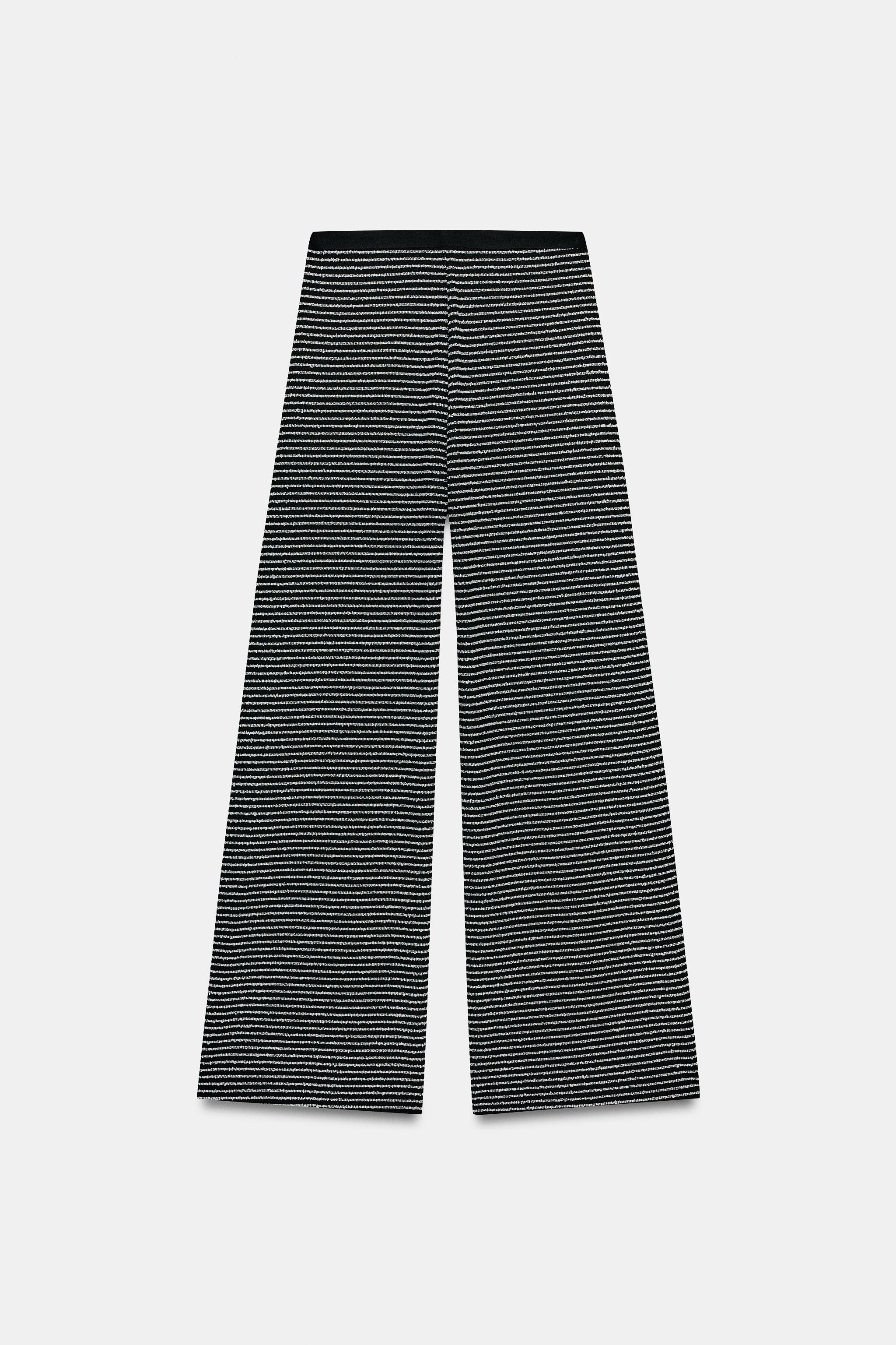 STRIPED BOUCLÉ PANTS